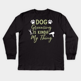 Dog Grooming Kids Long Sleeve T-Shirt